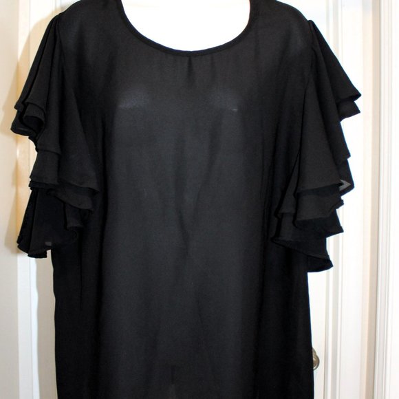 Live 4 Truth Ruffle Sleeve Sheer Blouse - Picture 1 of 6